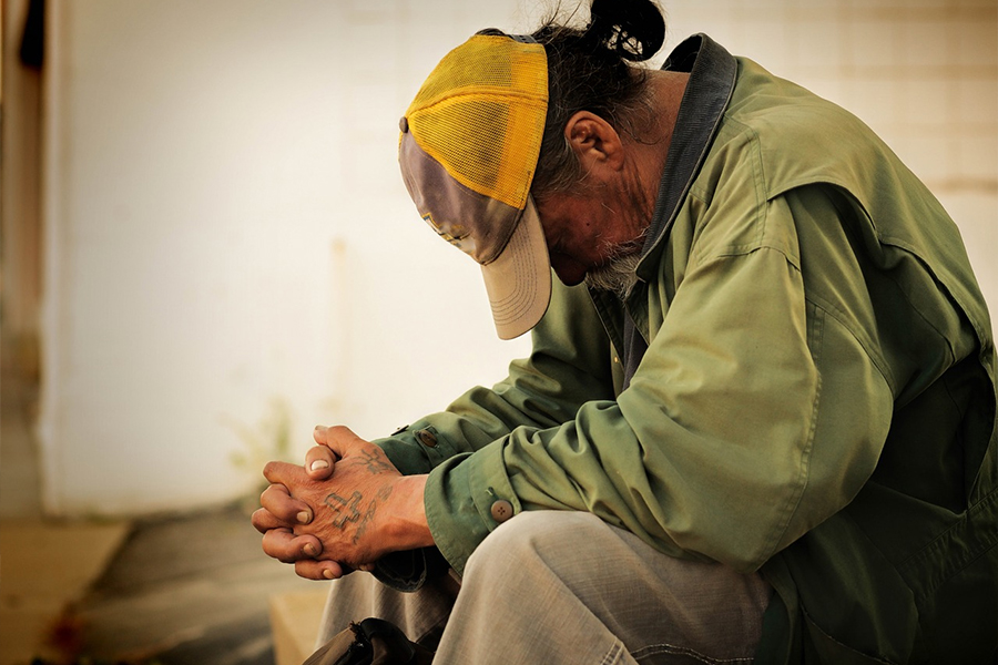 man praying